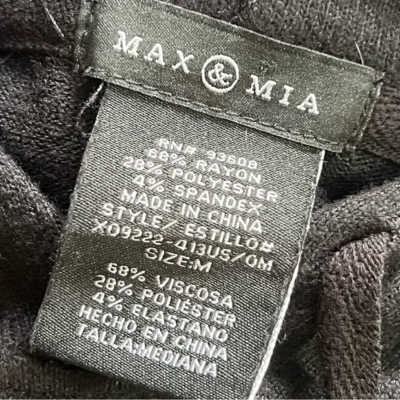 Max & Mia Black Soft Hoodie Sweatshirt Tunic Sweater Size MEDIUM - Picture 9 of 10